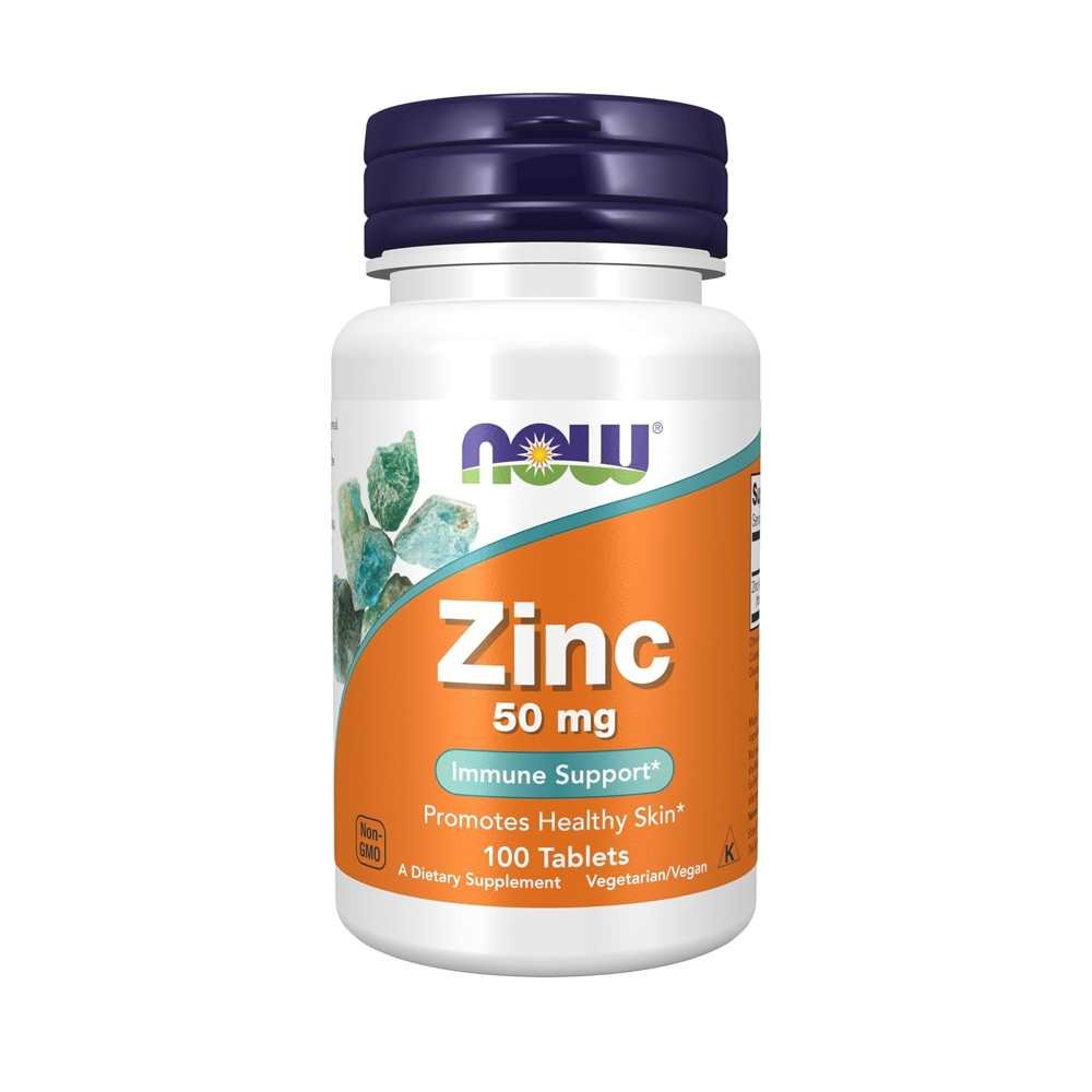 Now Foods Zinc 50 Mg Immune Support Promotes Healthy Skin 100 Tablets