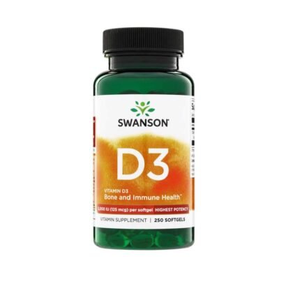 Swanson Vitamins Vitamin D3 - Highest Potency 5,000 Iu (125 Mcg) · 250 Softgels