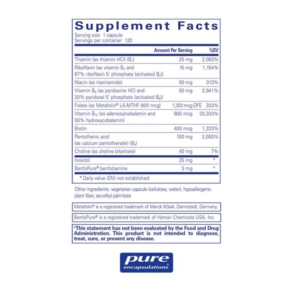 Pure Genomics B-Complex 120 Capsules - Image 2