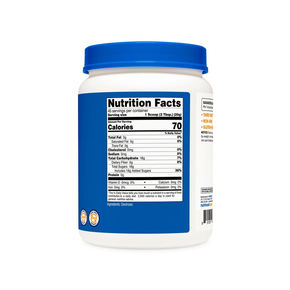 Nutricost Dextrose Unflavored Powder 907g - Image 2