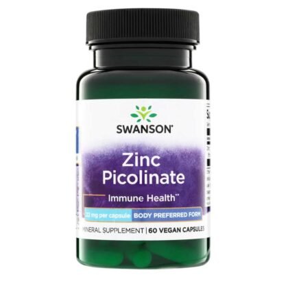 Swanson Vitamins Zinc Picolinate Immune Health - Body Preferred Form 22 Mg 60 Vegan Caps