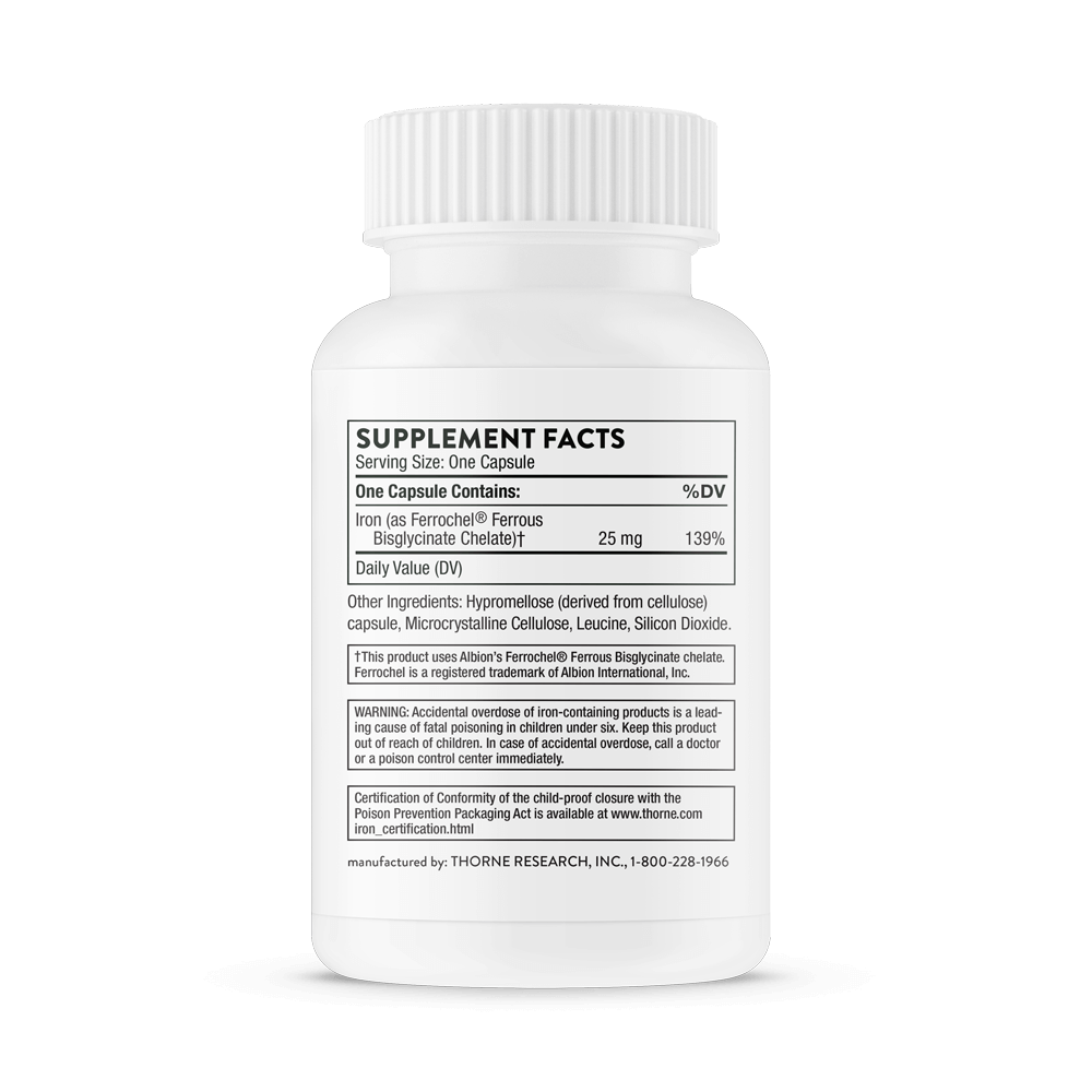 Thorne Iron Bisglycinate 60 Capsules - Image 2