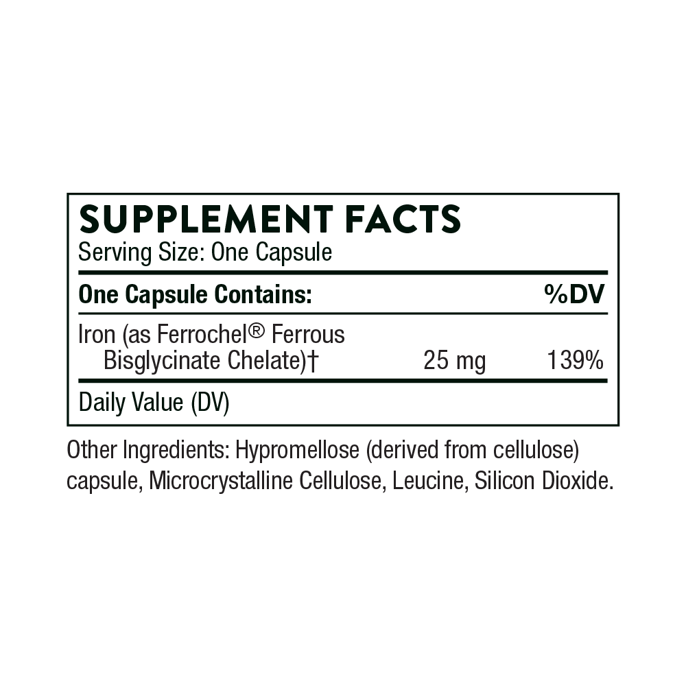 Thorne Iron Bisglycinate 60 Capsules - Image 3